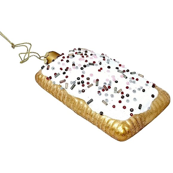 Frosted Breakfast Toaster Pastry Glass Ornament -  Christmas Gift - Picture 3 of 3